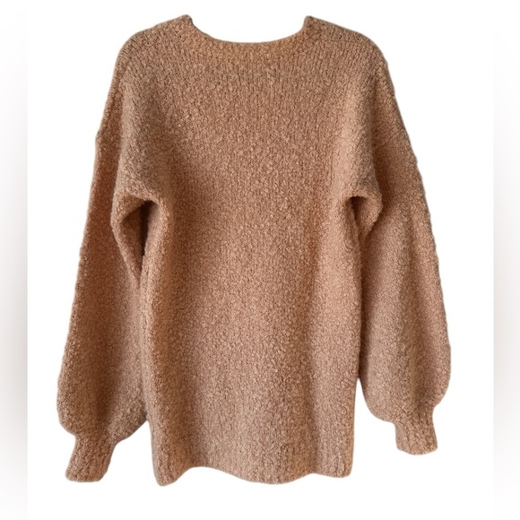 Revolve TULAROSA Wool Alpaca Blend Bubble Sleeve V Neck Sweater Dress - Picture 10 of 16